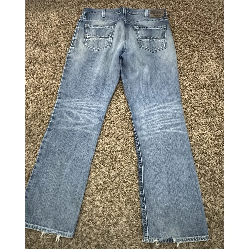 Ariat Jeans Mens Blue Relaxed Bootcut Cotton Denim Size 36X34 - Picture 1 of 5